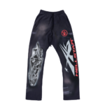 Airbrushed Skull Sweatpants Flare Bottom