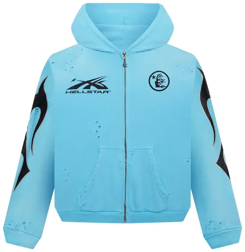 Hellstar-Studios-Zip-Hoodie-Blue Hellstar Studios Zip Hoodie Blue